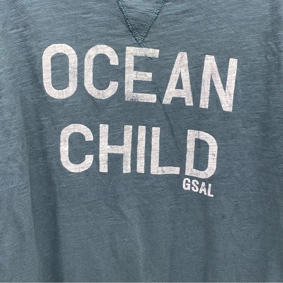 Ocean Child Long sleeve T Shirt Small Kite Surfer Retro Vintage Style Blue Green - Picture 3 of 11